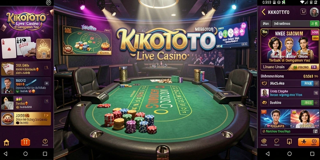 Tampilan menarik gameplay Live Casino KIKOTOTO dengan dealer langsung.