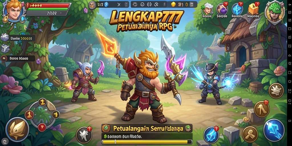 Tampilan gameplay RPG LENGKAP777 yang menarik dengan aksi seru.