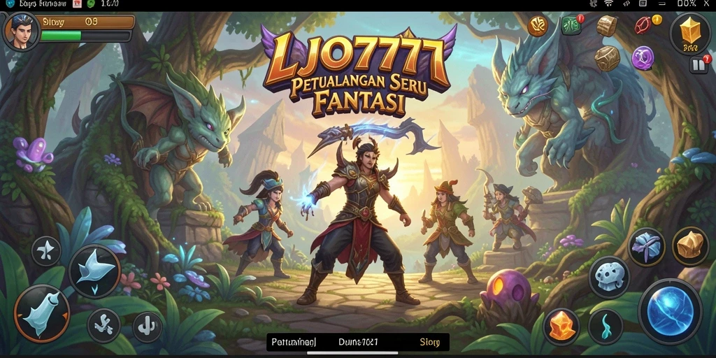 Gameplay LJO777 menampilkan eksplorasi dunia petualangan yang mendebarkan.
