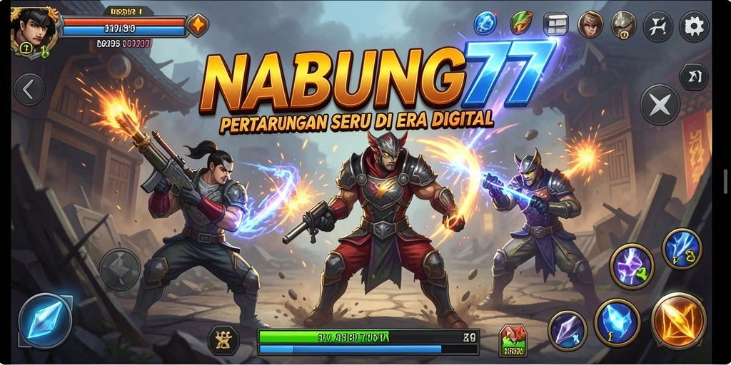 Tampilan gameplay pertarungan seru di NABUNG77.