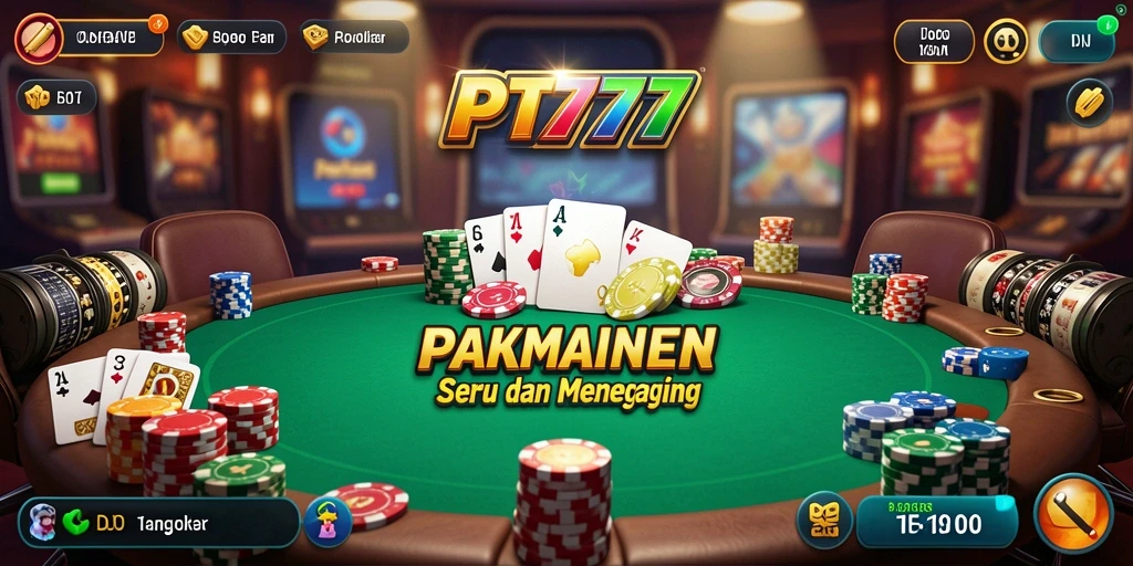 Screenshot gameplay PT777 dengan suasana Poker yang mendebarkan.