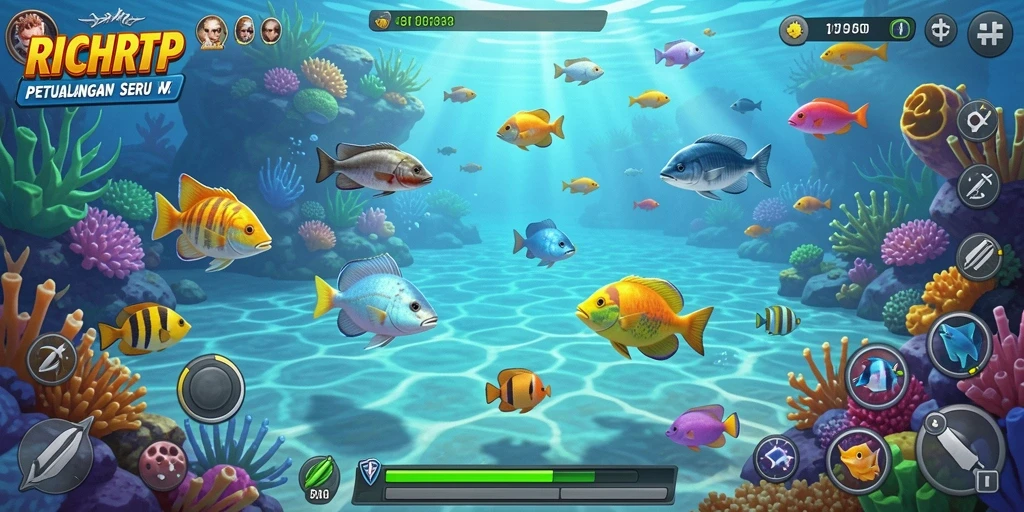 Screenshot RICHRTP menampilkan aksi seru menangkap ikan.