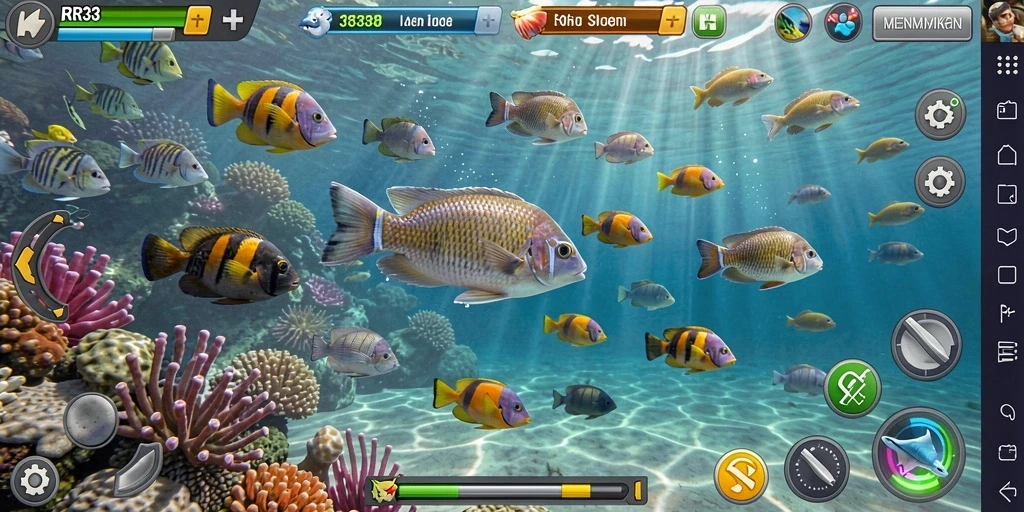 Screenshot gameplay Tembak Ikan RR33 yang menarik dan seru.